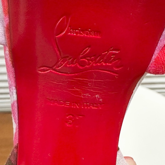 🌺CHRISTIAN LOUBOUTIN🌺 Canvas Floral d'Orsay Pumps Size: 37 - Picture 10 of 11